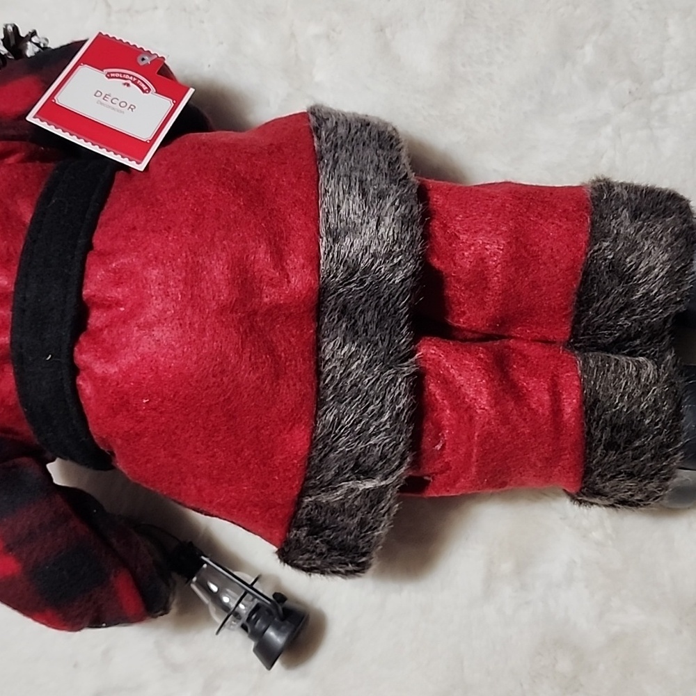 Festive Santa Claus Holiday Figurine - Red and Black. 19" Tall. - Picture 7 of 8